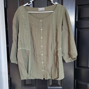 JM Collection 3/4 sleeve blouse